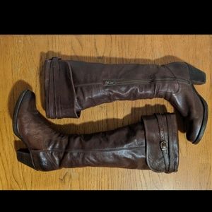 Brown Frye OTK/convertible boots
